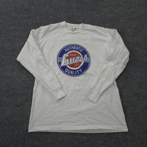 VINTAGE Guess Shirt Mens‎ Medium White Spellout Graphic Grunge Hip Hop 90s USA